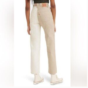 Levis Two-Tone Ribcage Straight Ankle Denim Jeans